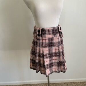 Y2k Pink Plaid Skirt